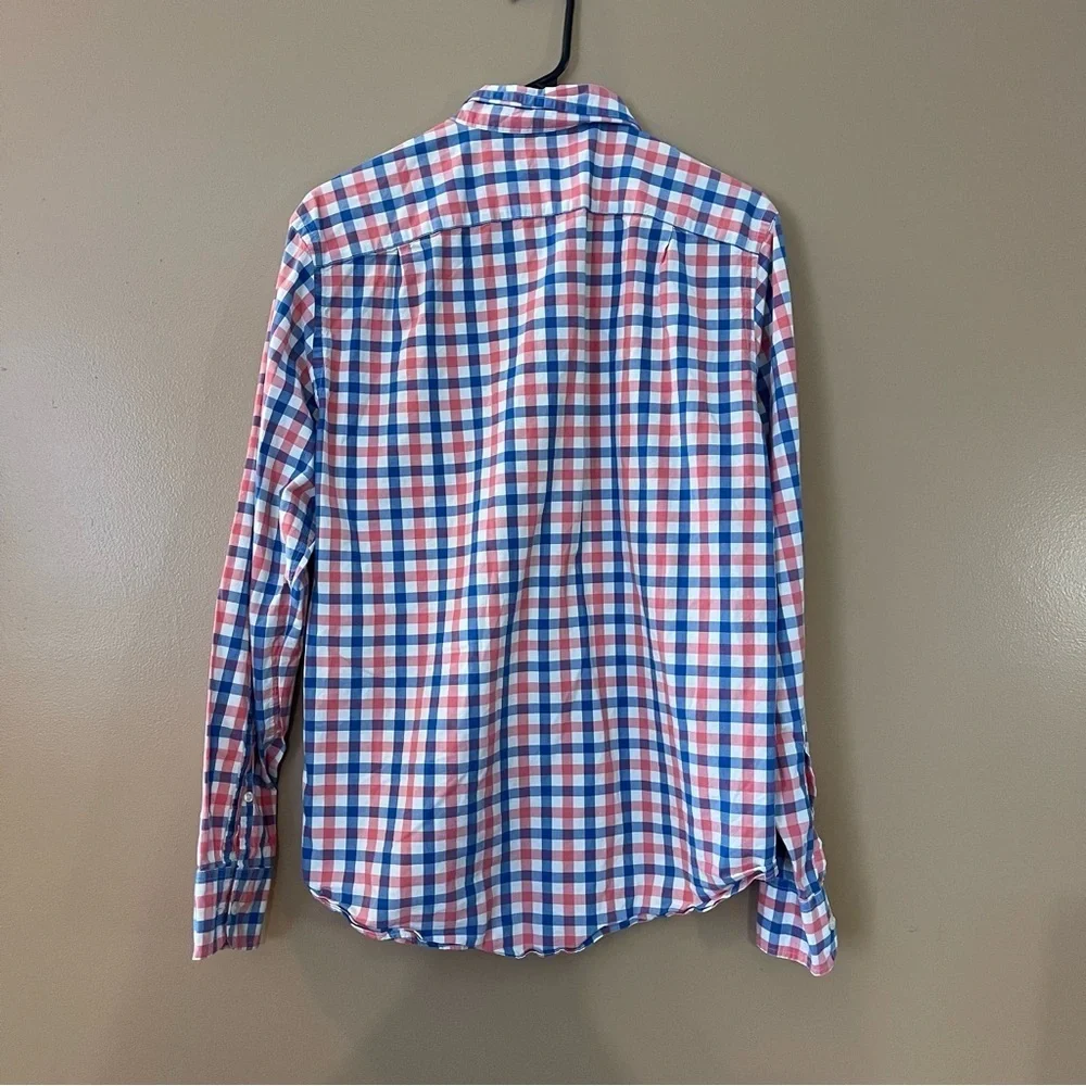 J Crew men’s pink and blue stripped button down size medium